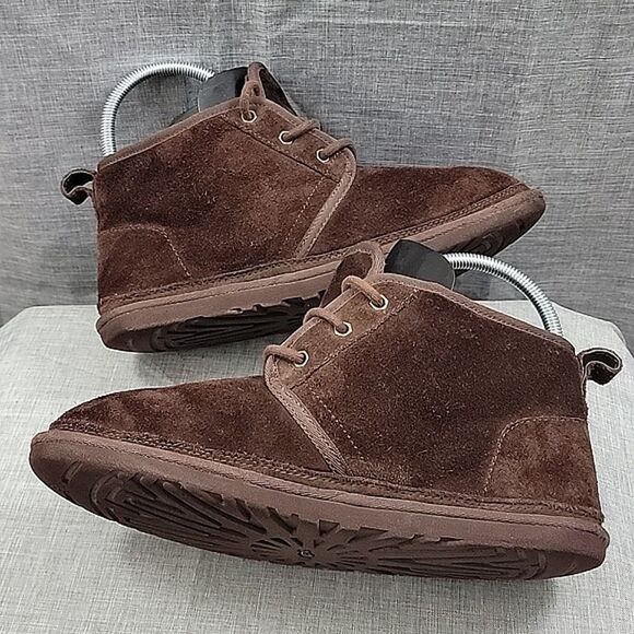 UGG Men's Neumel Classic sheep fur Suede Leather Boots Brown Sz 9 - Picture 6 of 11